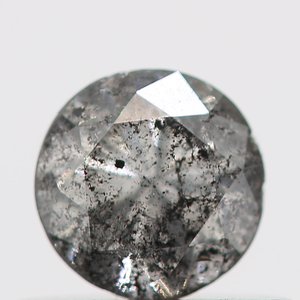 0.42 Carat Salt and Pepper Gray Round Brilliant Cut Natural Loose Diamond
